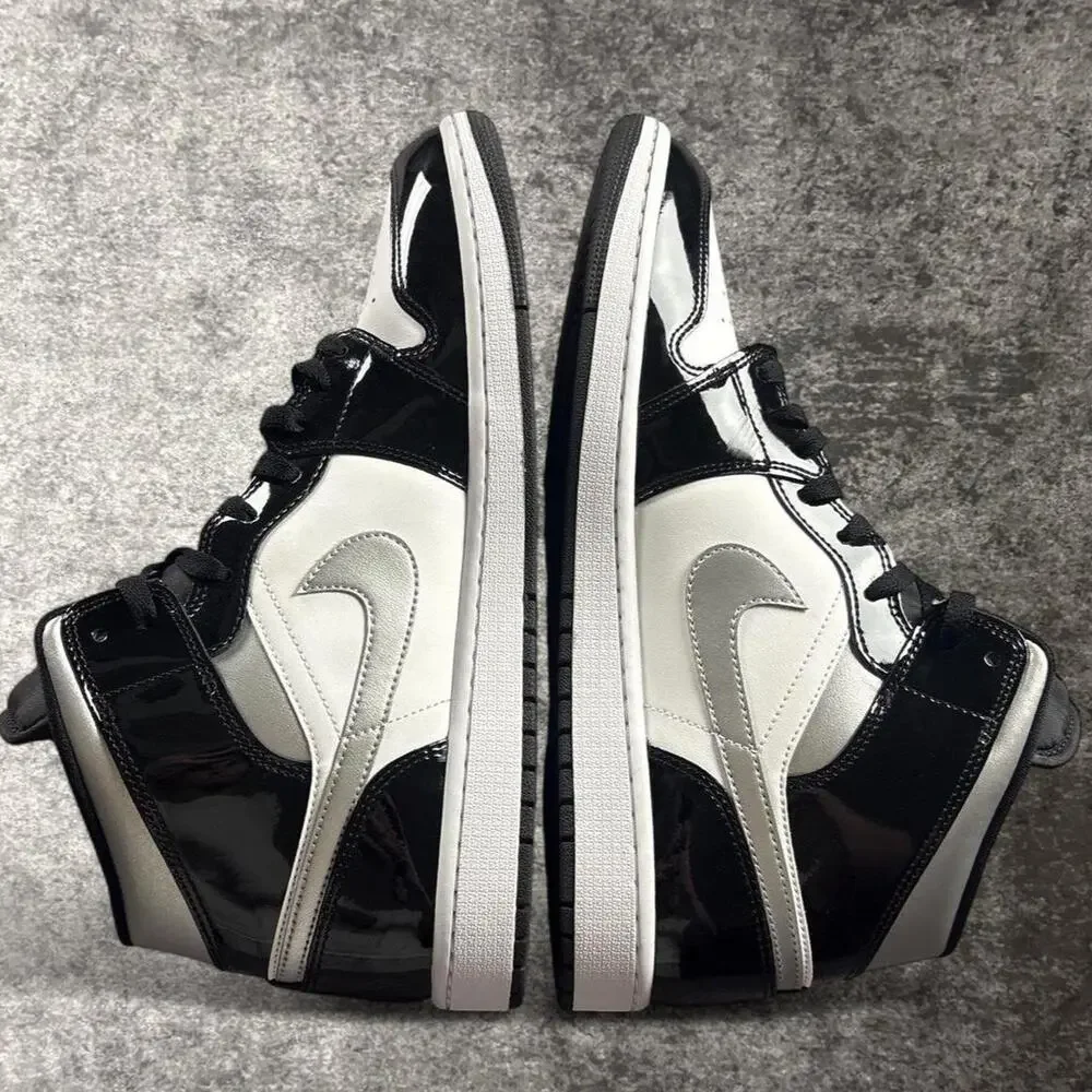 Nike Air Jordan 1 Mid SE Black White Metallic Silver Men’s Size 13 HV0789-010